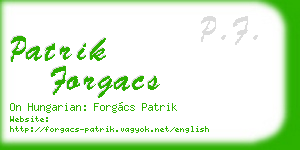 patrik forgacs business card